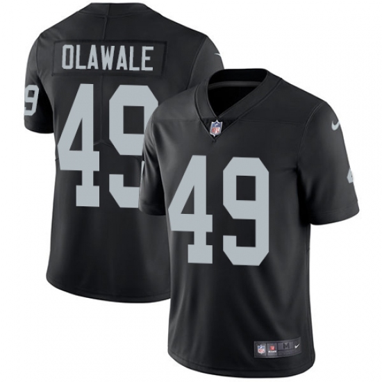Men's Nike Oakland Raiders 49 Jamize Olawale Black Team Color Vapor Untouchable Limited Player NFL Jersey
