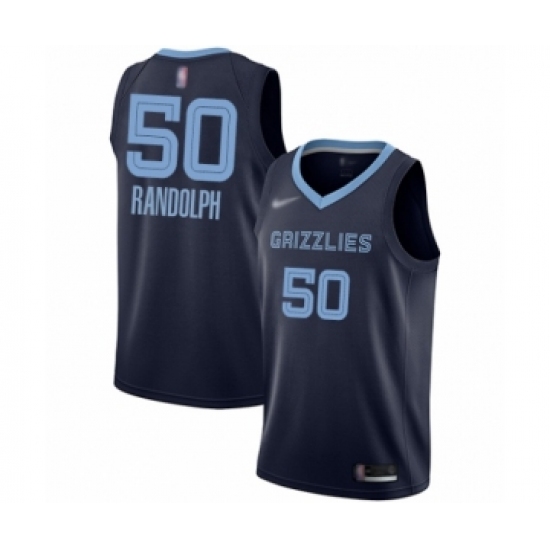 Men's Memphis Grizzlies 50 Zach Randolph Authentic Navy Blue Finished Basketball Jersey - Icon Edition