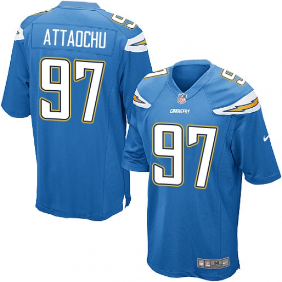 Men's Nike Los Angeles Chargers 97 Jeremiah Attaochu Game Electric Blue Alternate NFL Jersey