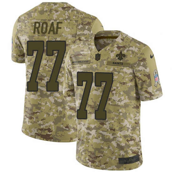 Men's Nike New Orleans Saints 77 Willie Roaf Limited Camo 2018 Salute to Service NFL Jersey