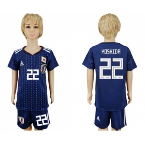 Japan 22 Yoshida Home Kid Soccer Country Jersey