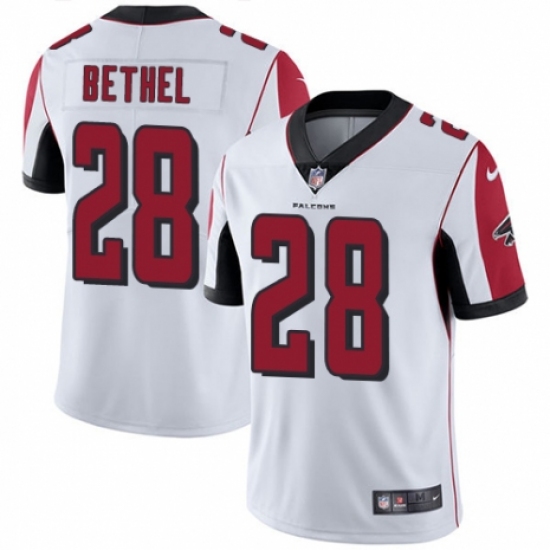 Men's Nike Atlanta Falcons 28 Justin Bethel White Vapor Untouchable Limited Player NFL Jersey