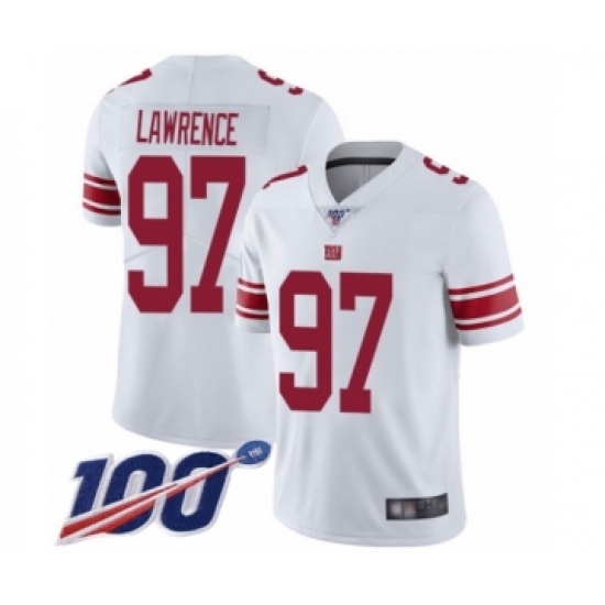 Men's New York Giants 97 Dexter Lawrence White Vapor Untouchable Limited Player 100th Season Football Jersey