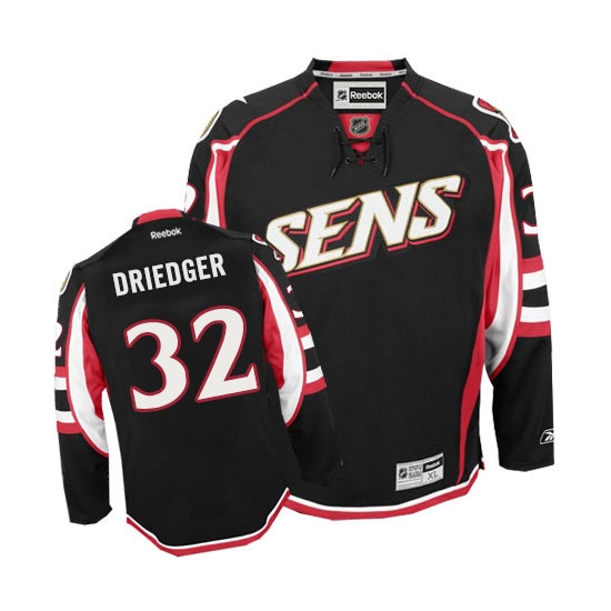 Women's Reebok Ottawa Senators 32 Chris Driedger Authentic Black Third NHL Jersey