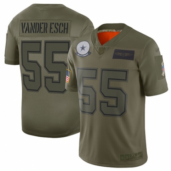 Men's Dallas Cowboys 55 Leighton Vander Esch Limited Camo 2019 Salute to Service Football Jersey