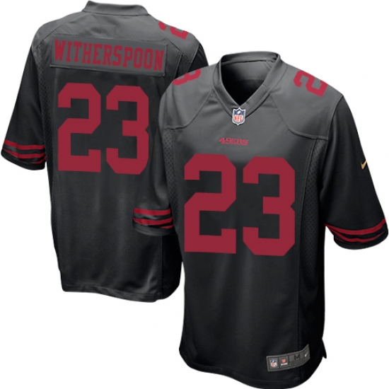 Men's Nike San Francisco 49ers 23 Ahkello Witherspoon Game Black NFL Jersey