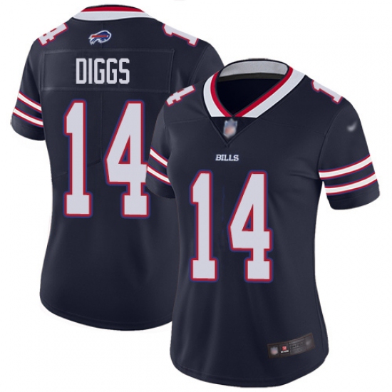 Women's Buffalo Bills 14 Stefon Diggs Navy Stitched Limited Inverted Legend Jersey