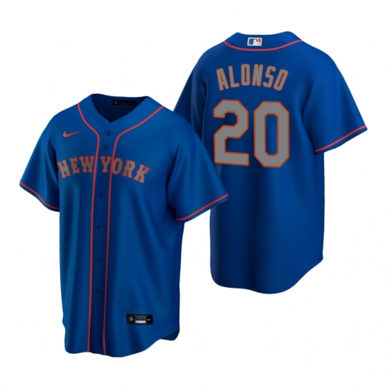 Men's Nike New York Mets 20 Pete Alonso Royal Alternate Road Stitched Baseball Jersey