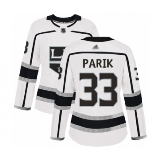 Women's Los Angeles Kings 33 Lukas Parik Authentic White Away Hockey Jersey