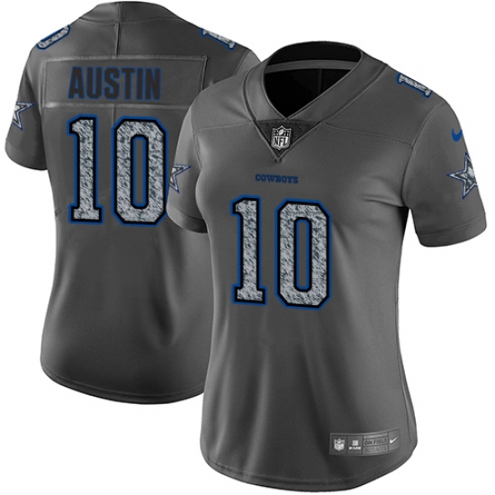 Women's Nike Dallas Cowboys 10 Tavon Austin Gray Static Vapor Untouchable Limited NFL Jersey