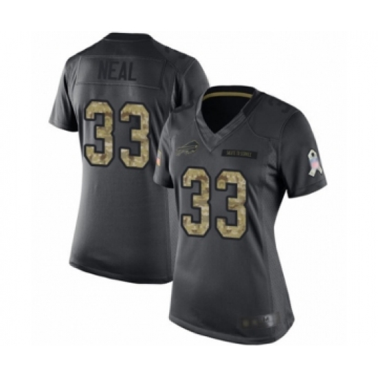 Women's Buffalo Bills 33 Siran Neal Limited Black 2016 Salute to Service Football Jersey