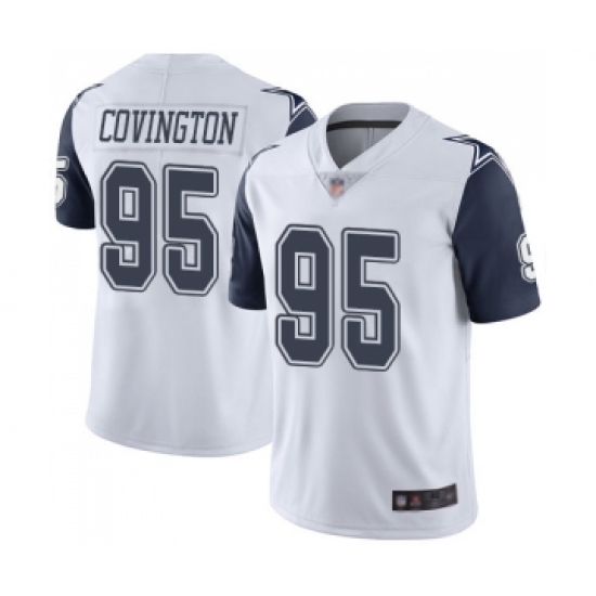 Men's Dallas Cowboys 95 Christian Covington Limited White Rush Vapor Untouchable Football Jersey