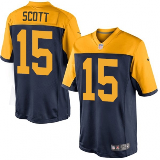 Men's Nike Green Bay Packers 15 JK Scott Limited Navy Blue Alternate NFL Jersey