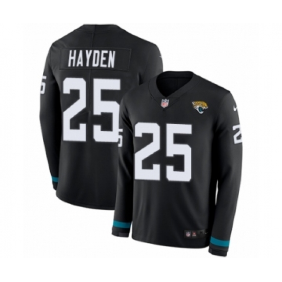 Men's Nike Jacksonville Jaguars 25 D.J. Hayden Limited Black Therma Long Sleeve NFL Jersey