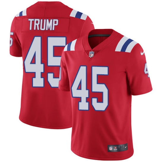 Youth Nike New England Patriots 45 Donald Trump Red Alternate Vapor Untouchable Limited Player NFL Jersey