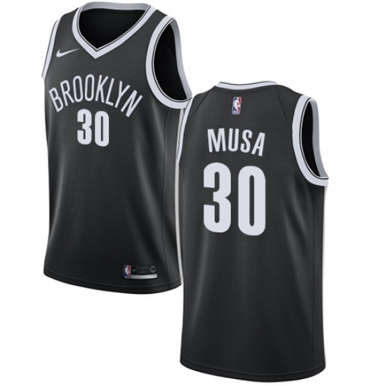 Men's Nike Brooklyn Nets 30 Dzanan Musa Swingman Black NBA Jersey - Icon Edition