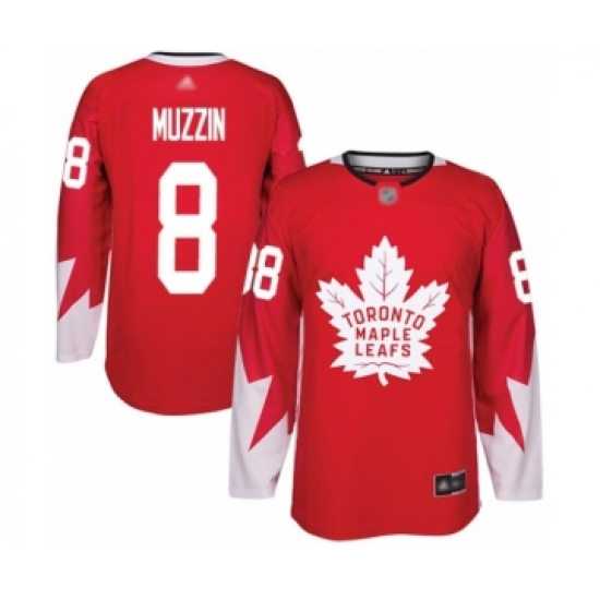 Men's Toronto Maple Leafs 8 Jake Muzzin Authentic Red Alternate Hockey Jersey