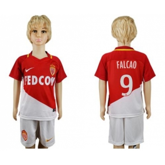 Monaco 9 Falcao Home Kid Soccer Club Jersey