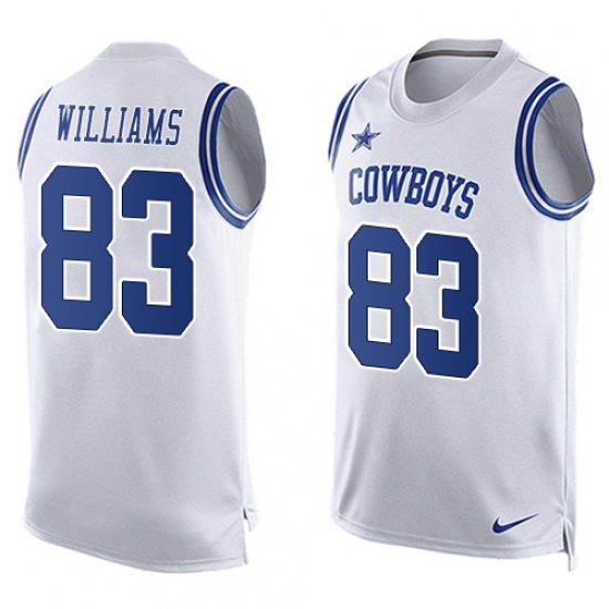 Men's Nike Dallas Cowboys 83 Terrance Williams Limited White Player Name & Number Tank Top NFL Jersey