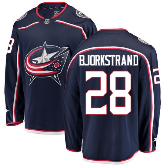 Youth Columbus Blue Jackets 28 Oliver Bjorkstrand Fanatics Branded Navy Blue Home Breakaway NHL Jersey