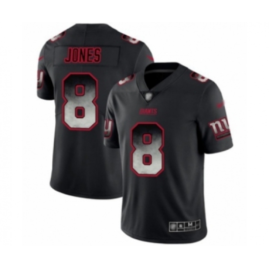 Men's New York Giants 8 Daniel Jones Limited Black Smoke Fashion Football Jersey