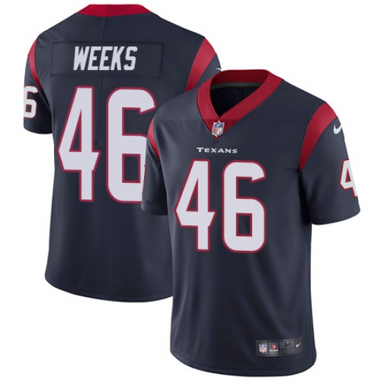 Youth Nike Houston Texans 46 Jon Weeks Limited Navy Blue Team Color Vapor Untouchable NFL Jersey