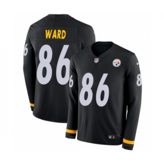 Youth Nike Pittsburgh Steelers 86 Hines Ward Limited Black Therma Long Sleeve NFL Jersey