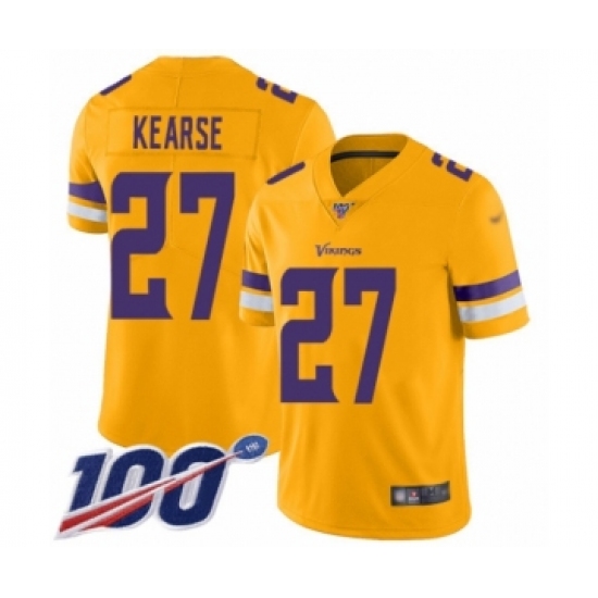 Men's Minnesota Vikings 27 Jayron Kearse Limited Gold Inverted Legend 100th Season Football Jersey