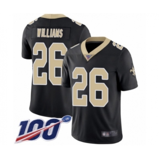 Youth New Orleans Saints 26 P.J. Williams Black Team Color Vapor Untouchable Limited Player 100th Season Football Jersey
