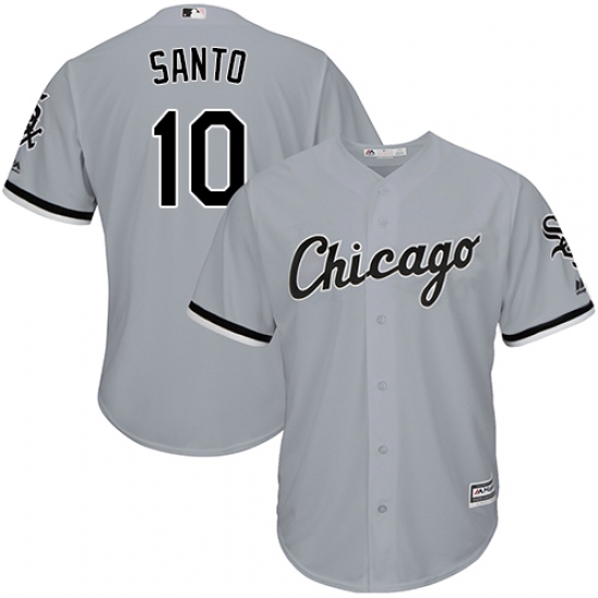 Men's Majestic Chicago White Sox 10 Ron Santo Grey Road Flex Base Authentic Collection MLB Jersey
