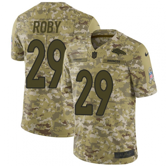 Youth Nike Denver Broncos 29 Bradley Roby Limited Camo 2018 Salute to Service NFL Jersey