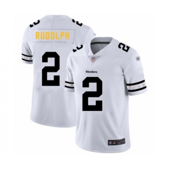 Men's Pittsburgh Steelers 2 Mason Rudolph White Team Logo Fashion Limited Player Football Jersey