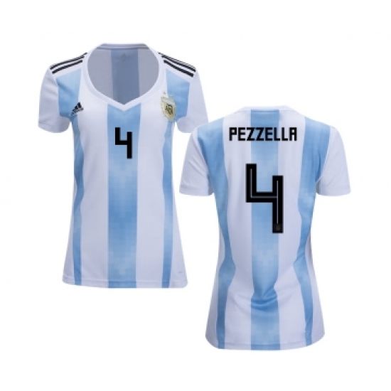 Women's Argentina 4 Pezzella Home Soccer Country Jersey