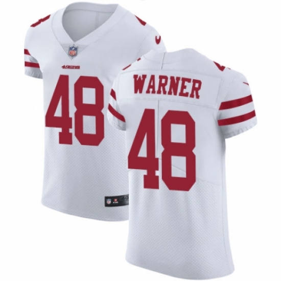 Men's Nike San Francisco 49ers 48 Fred Warner White Vapor Untouchable Elite Player NFL Jersey