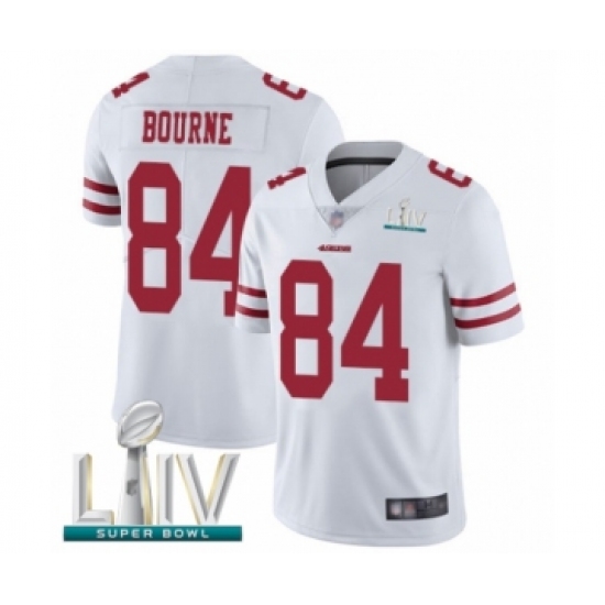 Men's San Francisco 49ers 84 Kendrick Bourne White Vapor Untouchable Limited Player Super Bowl LIV Bound Football Jersey