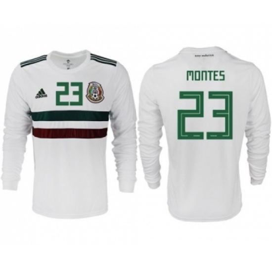 Mexico 23 Montes Away Long Sleeves Soccer Country Jersey