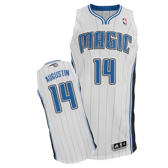 Men's Adidas Orlando Magic 14 D.J. Augustin Authentic White Home NBA Jersey
