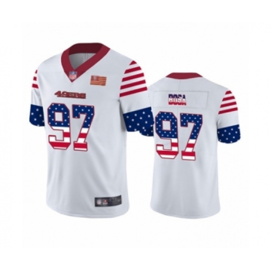 Men's San Francisco 49ers 97 Nick Bosa White Independence Day Limited Football Jersey