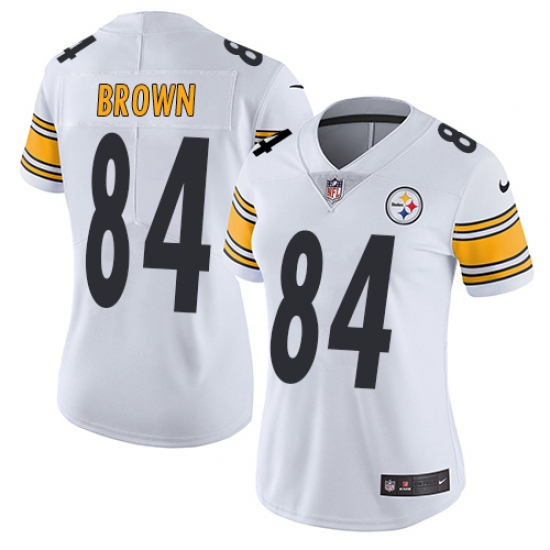 Women's Nike Pittsburgh Steelers 84 Antonio Brown White Vapor Untouchable Limited Player NFL Jersey