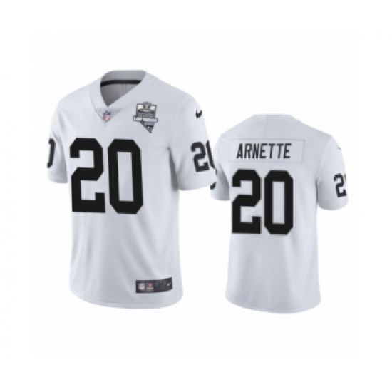 Women's Oakland Raiders 20 Damon Arnette White 2020 Inaugural Season Vapor Limited Jersey