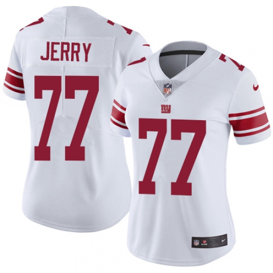 Women's Nike New York Giants 77 John Jerry Elite White NFL Jersey
