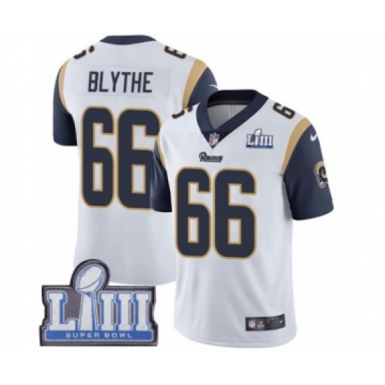 Men's Nike Los Angeles Rams 66 Austin Blythe White Vapor Untouchable Limited Player Super Bowl LIII Bound NFL Jersey
