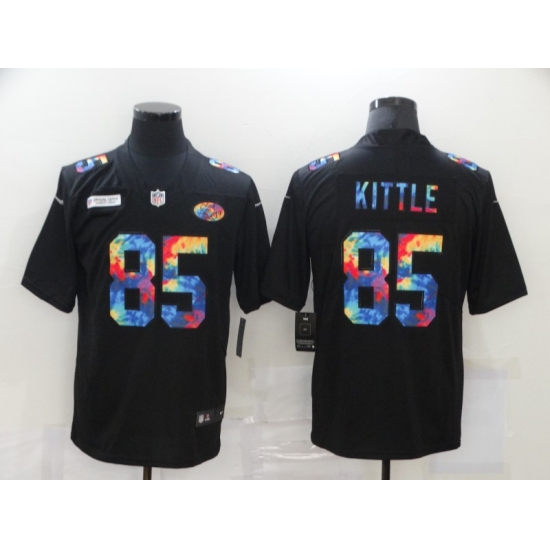 Men's San Francisco 49ers 85 George Kittle Rainbow Version Nike Limited Jersey