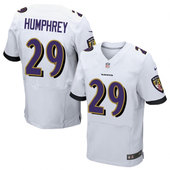 Men's Nike Baltimore Ravens 29 Marlon Humphrey Elite White NFL Jersey