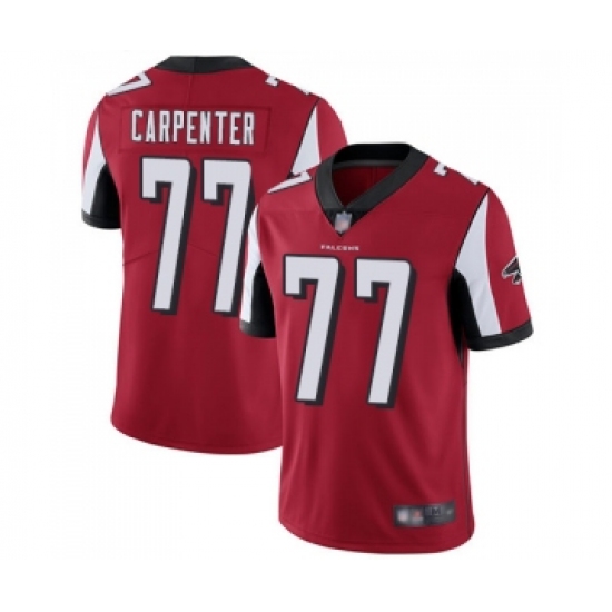 Youth Atlanta Falcons 77 James Carpenter Red Team Color Vapor Untouchable Limited Player Football Jersey