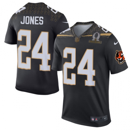 Men's Nike Cincinnati Bengals 24 Adam Jones Elite Black Team Irvin 2016 Pro Bowl NFL Jersey