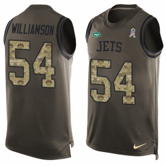 Men's Nike New York Jets 54 Avery Williamson Limited Green Salute to Service Tank Top NFL Jersey
