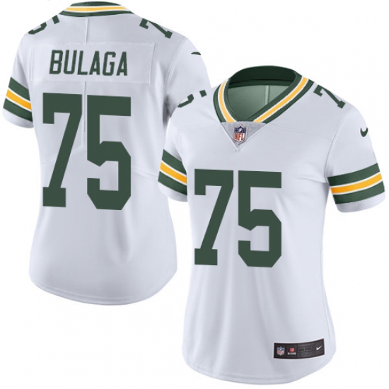 Women's Nike Green Bay Packers 75 Bryan Bulaga Elite White NFL Jersey