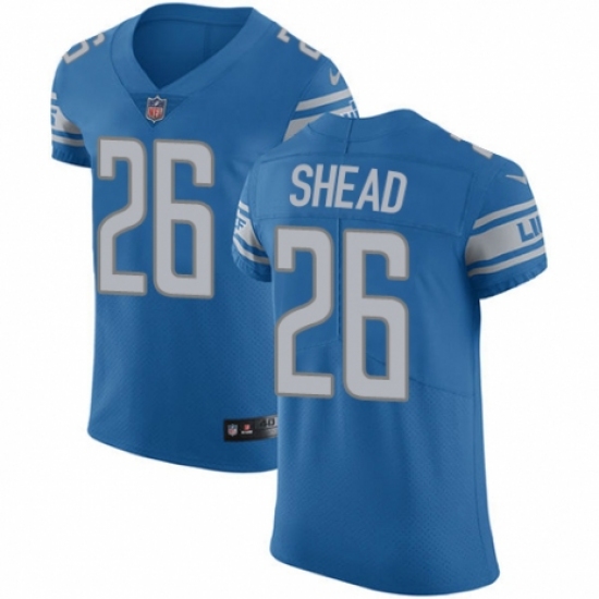 Men's Nike Detroit Lions 26 DeShawn Shead Blue Team Color Vapor Untouchable Elite Player NFL Jersey