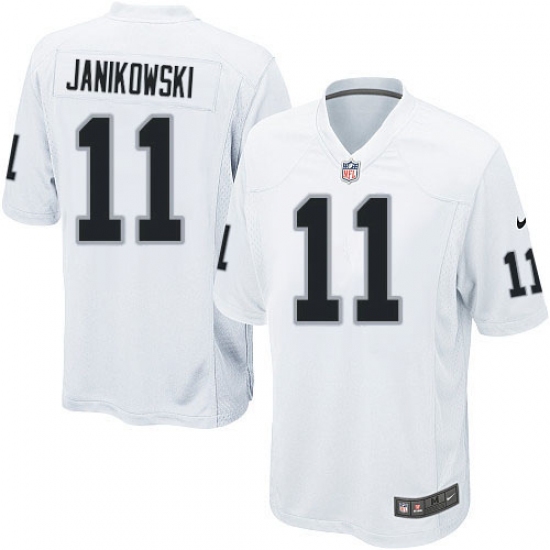 Men's Nike Oakland Raiders 11 Sebastian Janikowski Game White NFL Jersey